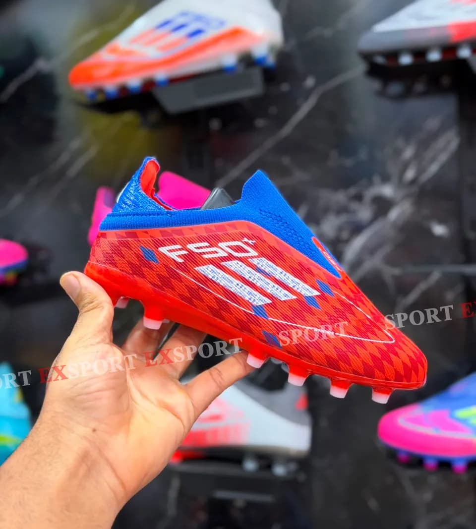 Crampon Enfant Adidas F50 Elite Sans Lacets FG – Rouge