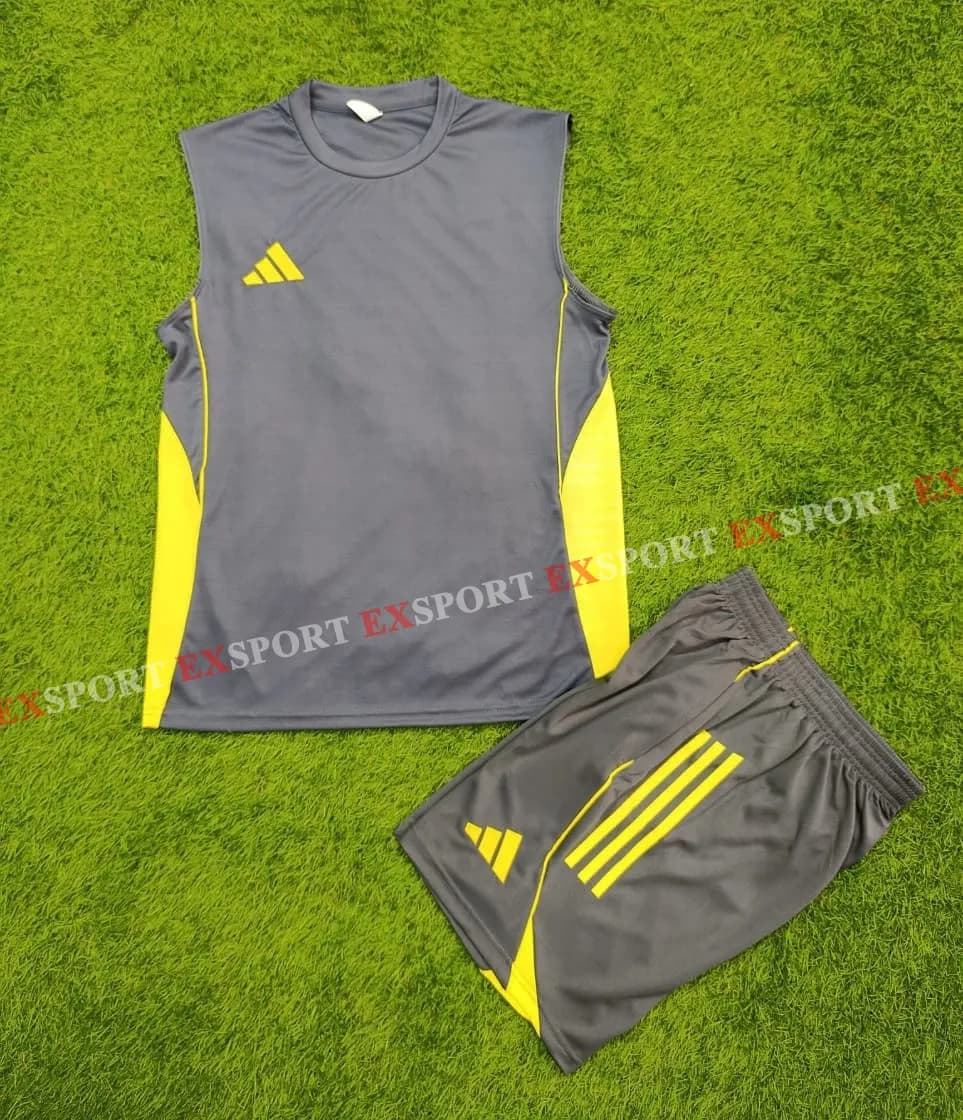 Ensemble Sans Manche Adidas/Gris-Jaune
