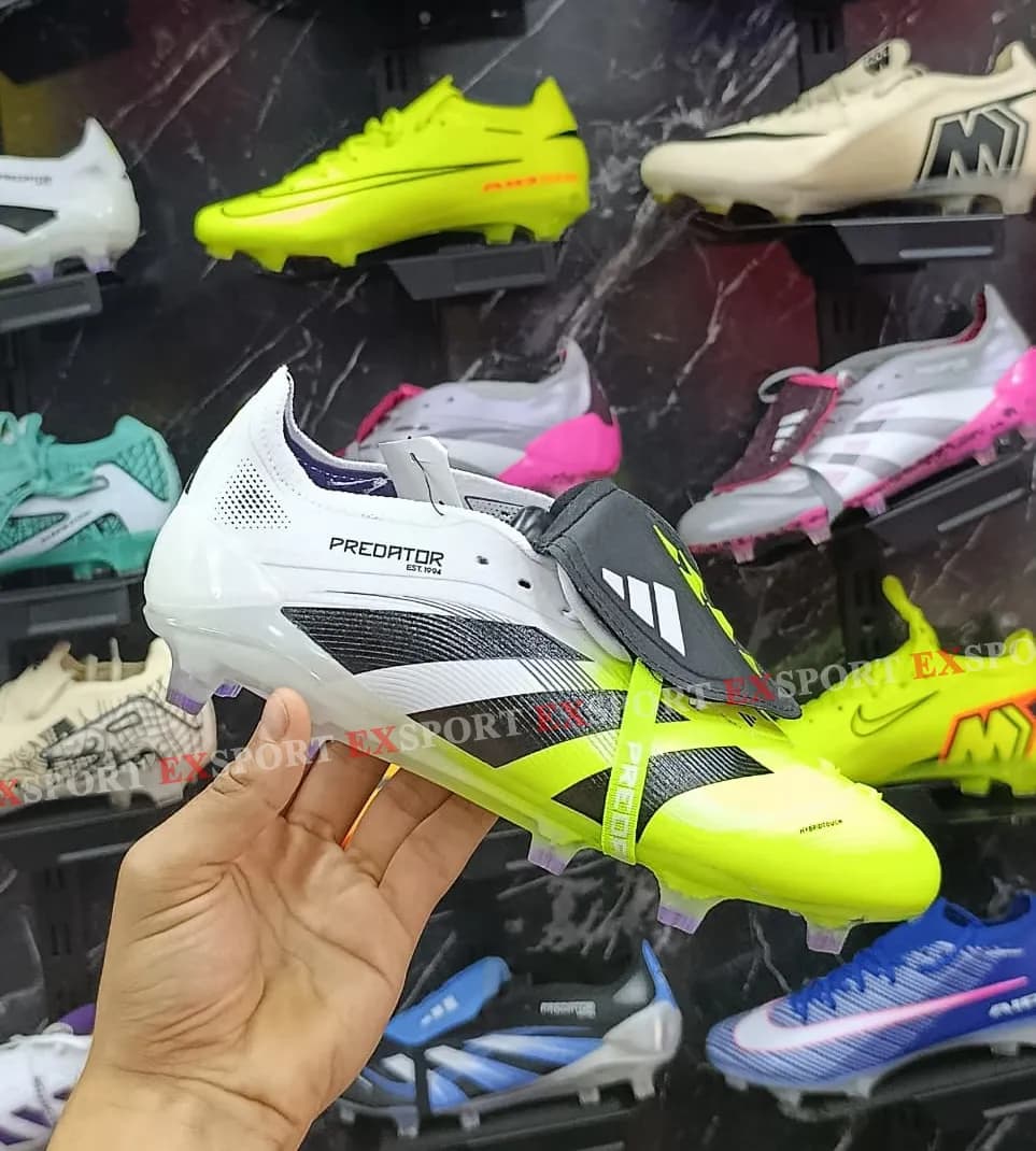 Crampon Adidas Predator Elite FT FG – Blanc / Noir / Citron Lucide