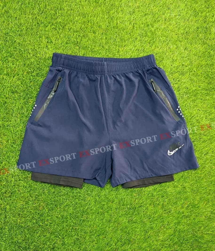Short Compression 2*1 Nike Bleu Marine-Noir