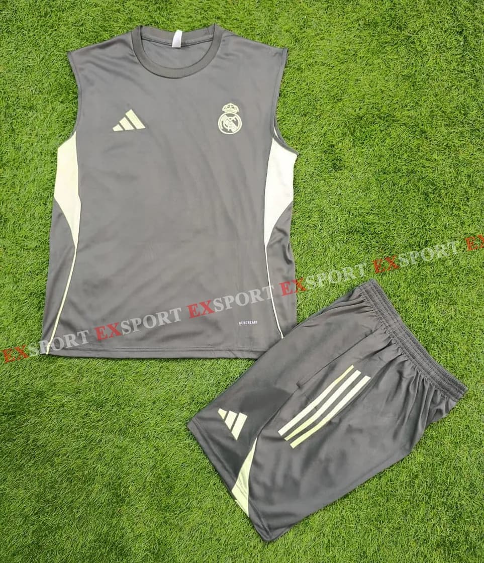 Ensemble Sans Manches Real Madrid Gris