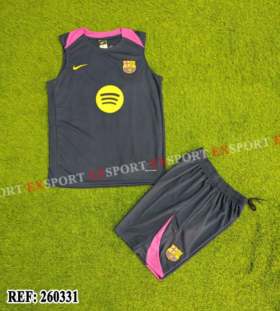 Ensemble Sans Manches FC Barcelone Bleu Marine