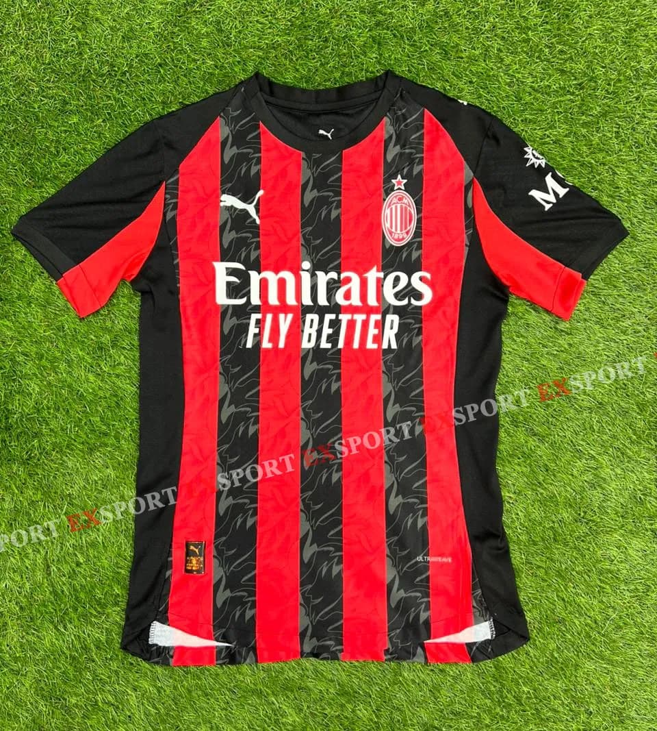Maillot Domicile Officiel Version Jouer De L'AC Milan 2025-2026