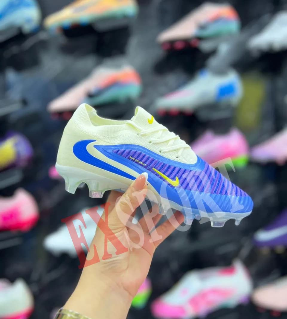 Crampon Nike Phantom 6 Elite Blanc-Bleu - Enfant